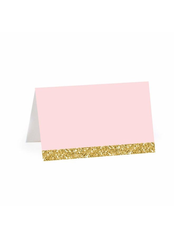 Andaz Press - Blush Pink Gold Glitter Print Wedding, Printable Table Tent Place Cards, 20-Pack, Seat Placement Cards Blank Place Cards For Table Settings Name Cards for Baby Shower Graduation Food Cards - Image 1