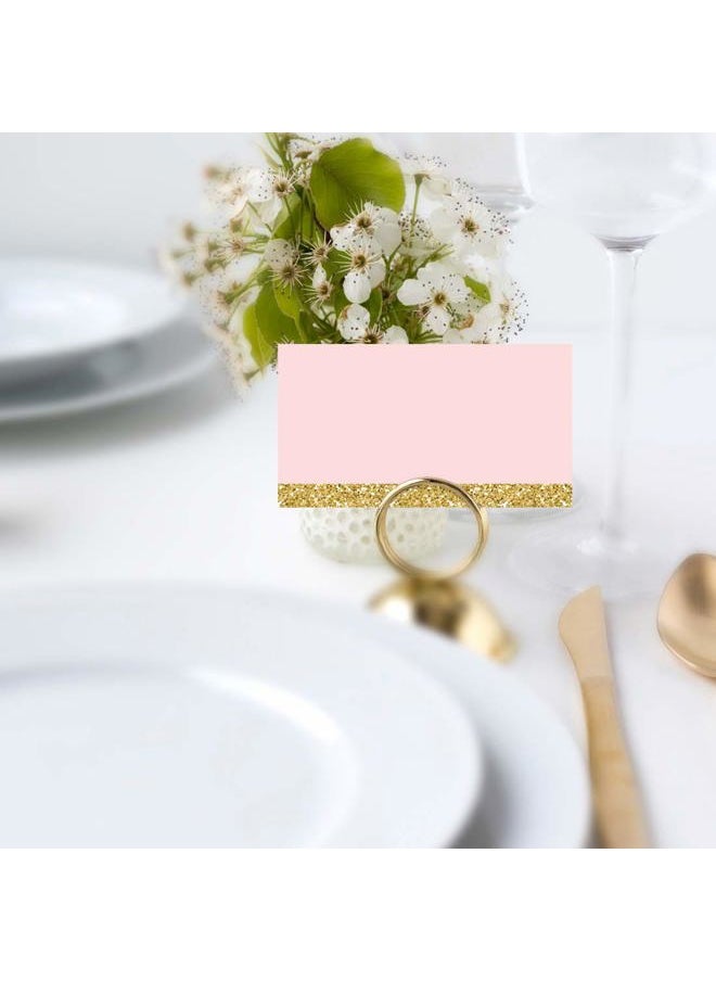 Andaz Press - Blush Pink Gold Glitter Print Wedding, Printable Table Tent Place Cards, 20-Pack, Seat Placement Cards Blank Place Cards For Table Settings Name Cards for Baby Shower Graduation Food Cards - Image 1