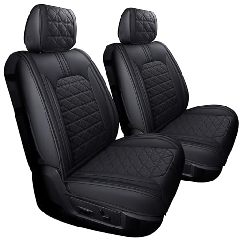 YIERTAI Dodge RAM Seat Covers Fit for 20092023 2024 2025 150025003500HD Pickup Front Seats Only Crew Double Cab Quad Cab Waterproof Leather Seat Covers2 PCS Front onlyBlack