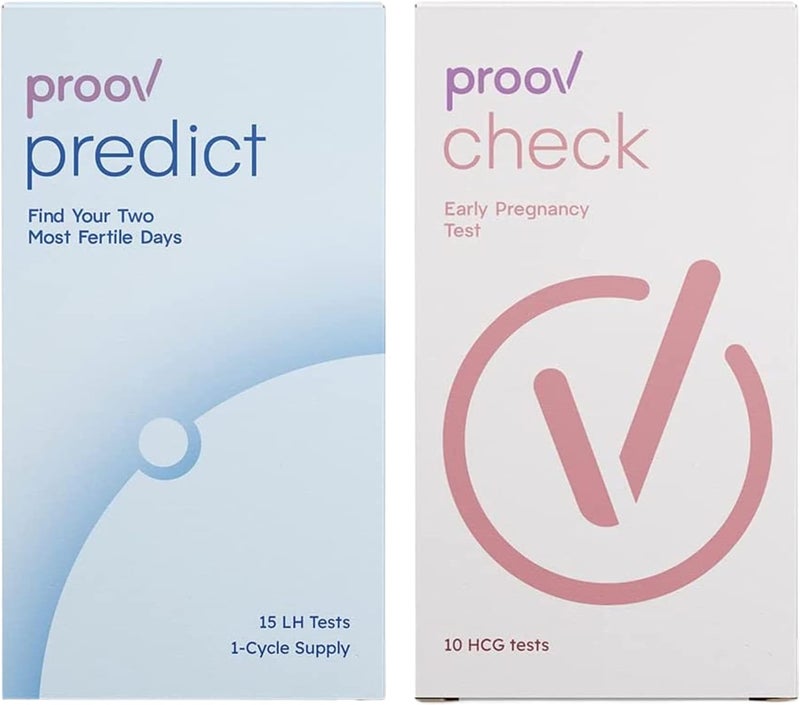 Proov Predict Ovulation and Pregnancy Test Combo Kit  Ovulation Test LH Strips to Predict The Fertile Window  Early Pregnancy hCG Tests Detect Pregnancy Up to 6 Days Sooner - Image 1