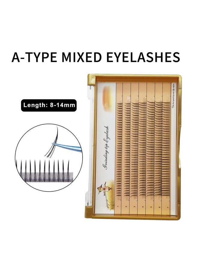 Fishtail Eyelash Extensions Mix Length Single Cluster Fans Eyelashes Fashion Fish Tail Fairy Eyelashes C Curl Super Natual Grafting Eyelash Dovetail Fly Eyelash Sharp Spikes Am Type 10D Lashes