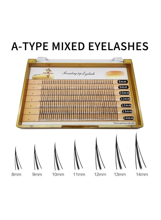 Fishtail Eyelash Extensions Mix Length Single Cluster Fans Eyelashes Fashion Fish Tail Fairy Eyelashes C Curl Super Natual Grafting Eyelash Dovetail Fly Eyelash Sharp Spikes Am Type 10D Lashes