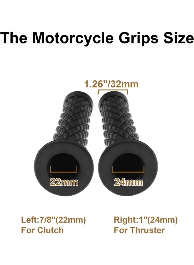 Universal Motorcycle Handles Grips - Non Slip Rubber Motorcycle Grips for Harley Honda Yamaha Suzuki Kawasaki Dirt Bike - Image 3