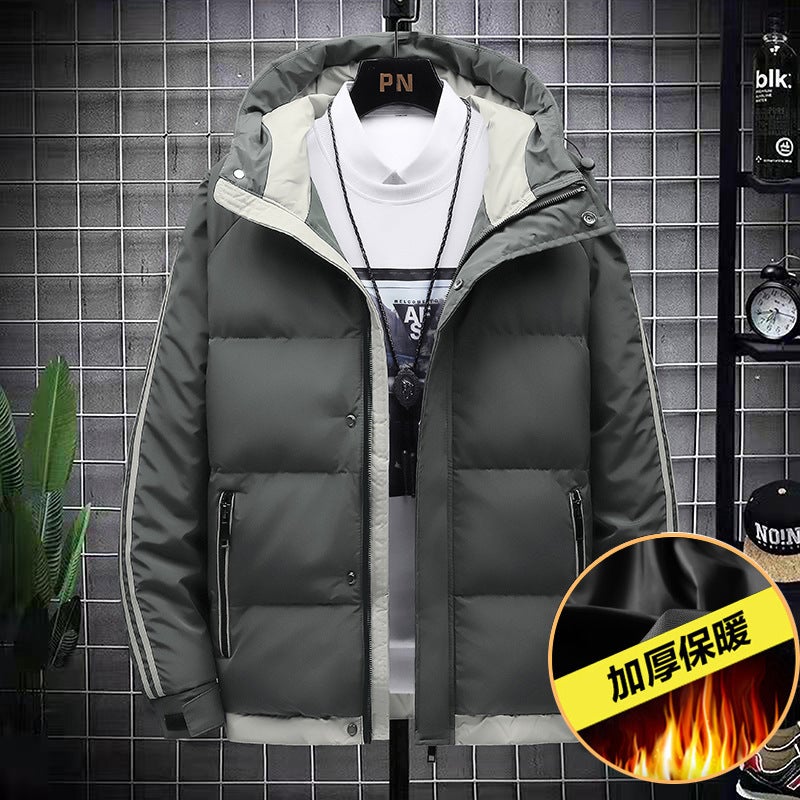 Cotton-Padded Men'S 2022 Winter New Coat Youth Korean Version Of Padded Cotton-Padded Jacket Down Cotton-Padded Jacket Men'S Hooded Warm - Image 2