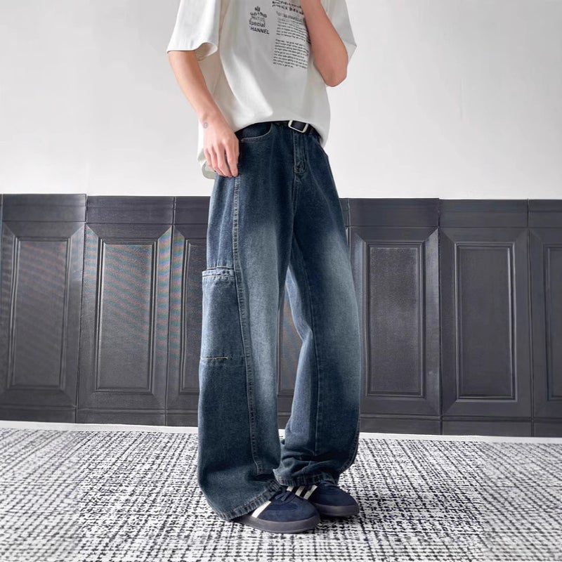 Unisex Classic Denim Jeans Loose Fit Daily Outdoor Wear - Image 2