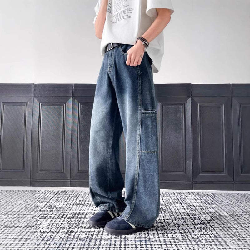 Unisex Classic Denim Jeans Loose Fit Daily Outdoor Wear - Image 1