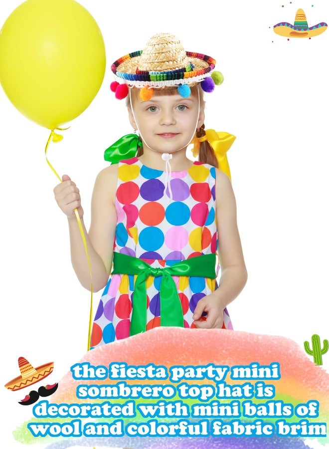 Sonarun 24 Pieces Mini Mexican Fiesta Hat Cinco De Mayo Fiesta Straw Sombrero Headbands for Kids Adult Pets Dress Up Mexican Party Decoration Photo Props - Image 5