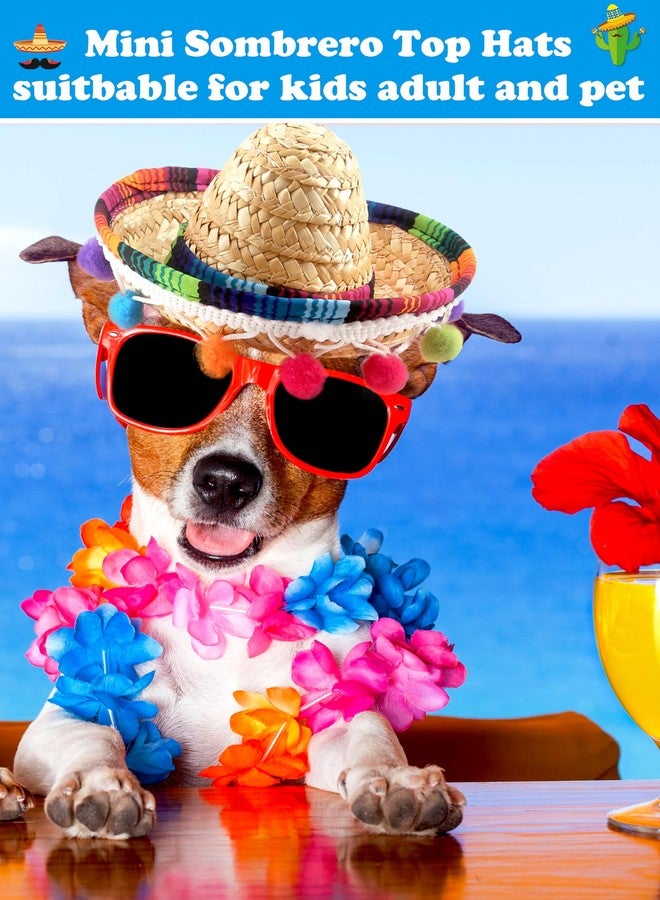 Sonarun 24 Pieces Mini Mexican Fiesta Hat Cinco De Mayo Fiesta Straw Sombrero Headbands for Kids Adult Pets Dress Up Mexican Party Decoration Photo Props - Image 3