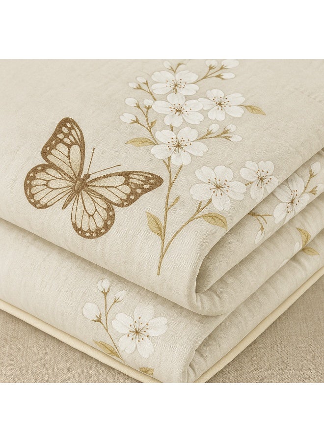 ماركه  مفرش سرير نفرين 6 قطع وجهين (مشجر/سادة) من المايكروفايبر الفاخر – تصميم أنيق يمنحك لمسة فخامة وراحة منعشة بمقاس 230×250 سم" - Image 4