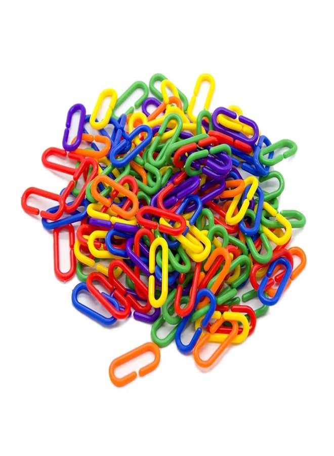 TARINI 100Pcs Parrot Toys, Birds Toys, Love Birds Cage Accessories, Rainbow C-Clip Chain Links, Bird Chew Toy & Cage Accessory, Open Chain Clips for Parrots - Image 5