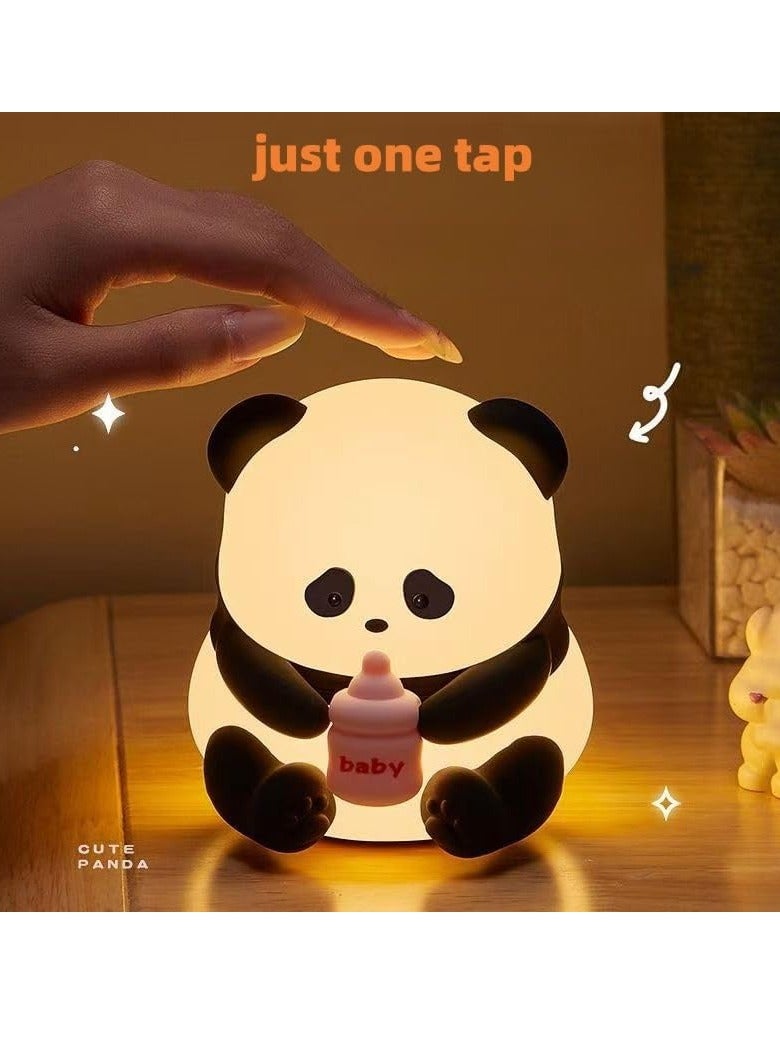 Cute panda Kids Night Light, Night Lamp for Kids Bedroom, Toddler Baby Portable Silicone Nursery Night Light,Color Changing Lamp Toddler Baby Boy Night Light Decor Stuff,Rechargeable Night Light - Image 5