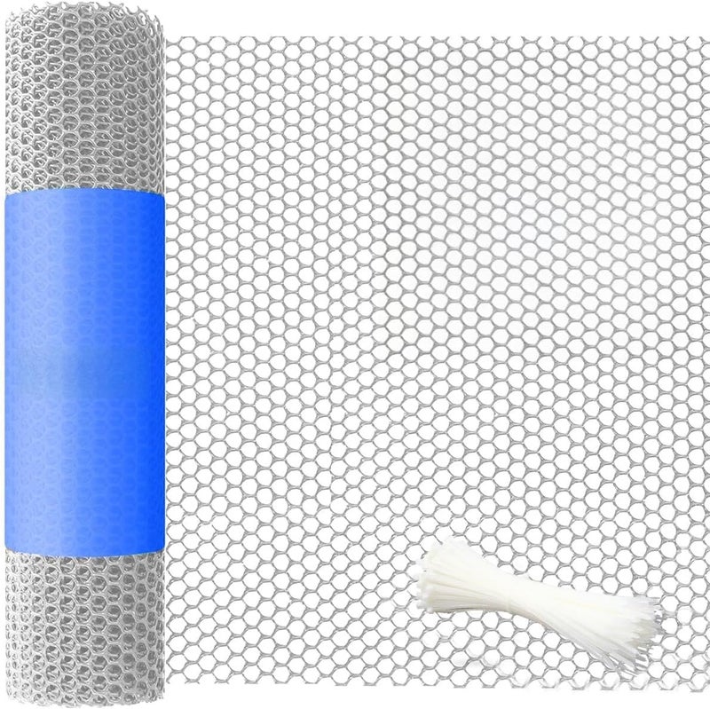 gluckluz Gutter Guard Mesh Protector,0.4x5M Screen Roll Rain Gutter Guard 30Pcs Clip Fixing Hooks Leaf Protection Cover Netting to Stop Gutter Drain Downspout Clogging from Leaves or Debris DIY Garden - Image 1