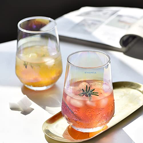 SYANKA Premium Juice and Water Glasses Set of 6-350ML, Transparent, Water or Juice Glass Set for Dining Table - Image 1