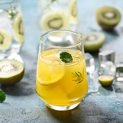 SYANKA Premium Juice and Water Glasses Set of 6-350ML, Transparent, Water or Juice Glass Set for Dining Table - Image 4