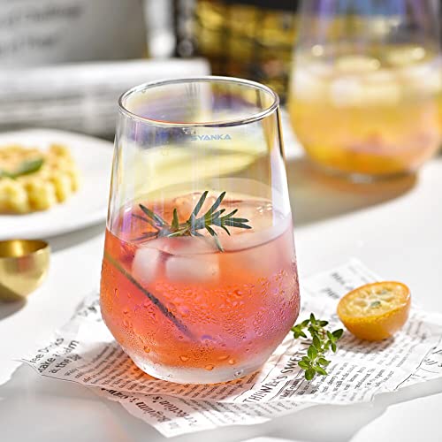 SYANKA Premium Juice and Water Glasses Set of 6-350ML, Transparent, Water or Juice Glass Set for Dining Table - Image 3