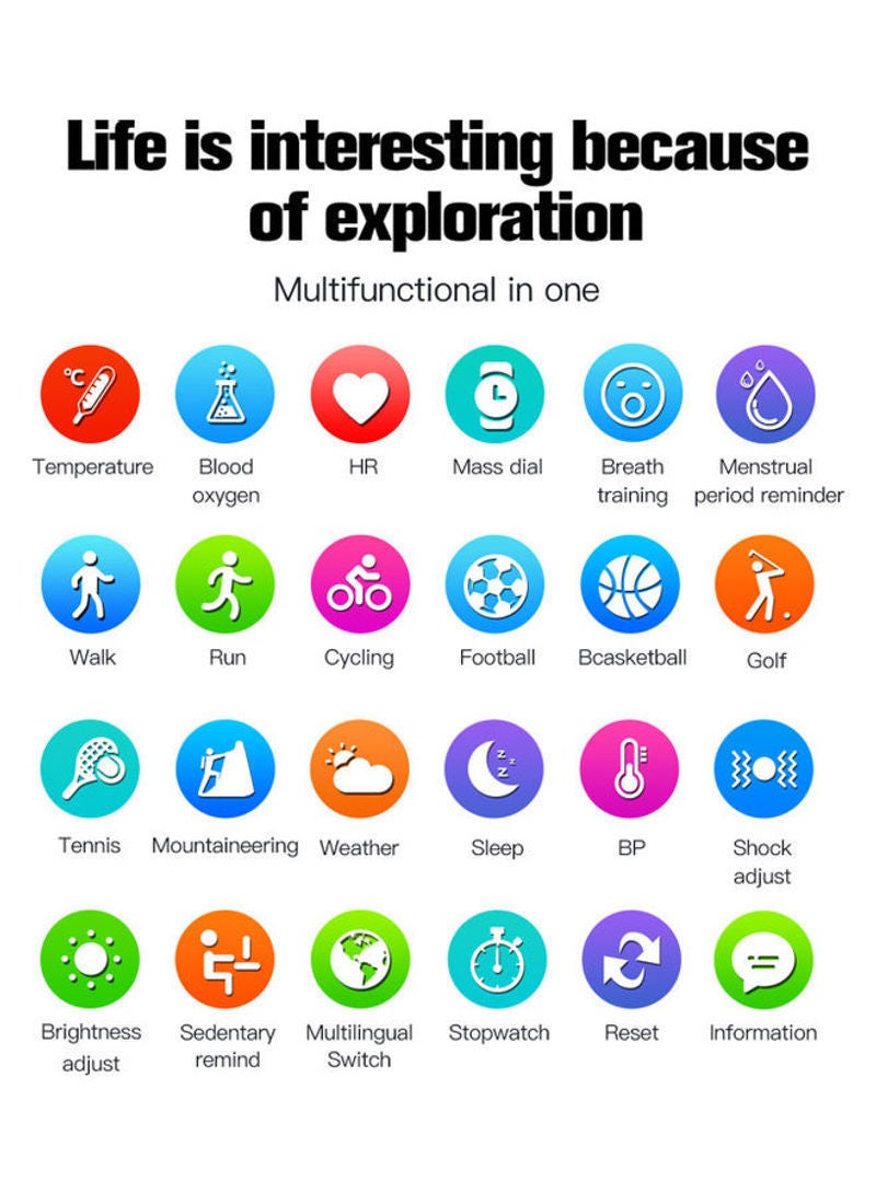 NIBEMINENT One-Button Pedometer Sports Smart Watch Multicolour - Image 2