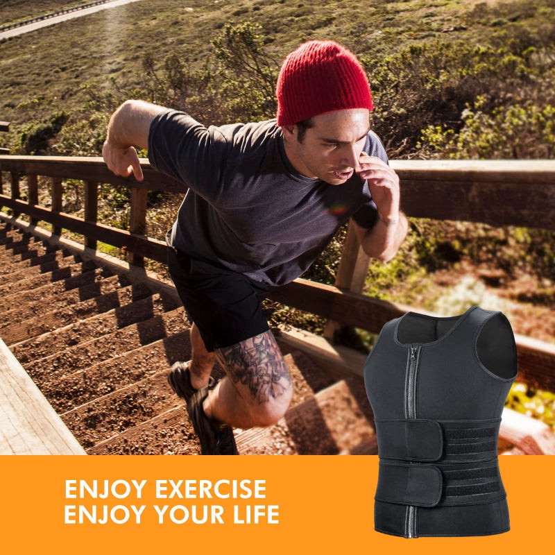 A+ Choice Sauna Vest Waist Trainer for Men - Mens Sauna Suit Large Sweat Belt Body Shaper for Gym Workout Exercise Faja Para Hombre Size Large - Image 4