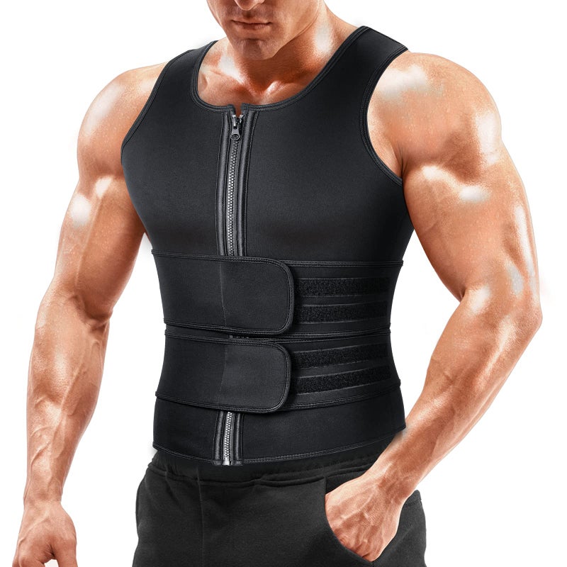 A+ Choice Sauna Vest Waist Trainer for Men - Mens Sauna Suit Large Sweat Belt Body Shaper for Gym Workout Exercise Faja Para Hombre Size Large - Image 1