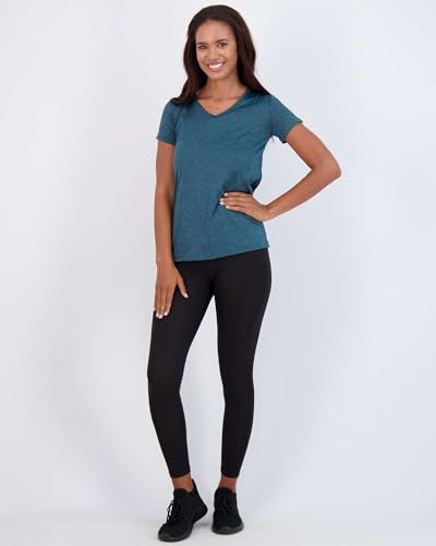 REALESSENTIALS Real Essentials 5 Pack: Women's Dry Fit Short Sleeve V Neck Workout Top - Fitness Pilates Gym Athletic Yoga T-Shirt (Plus Available), Set 7, 2X - Image 5