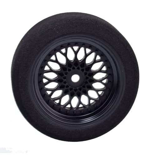 Shaluoman 4Pcs 1/10 On-Road Foam Tires& 2080-3mm Wheel Rims 12mm Hex for HSP HPI RC Racing Car Toy, Black - Image 5