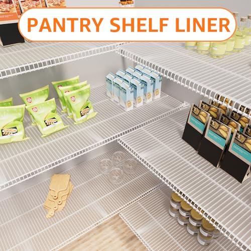 PABUSIOR Thicken Wire Shelf Liner - Transparent Pantry Shelf Liners, Waterproof Shelves Liners 11.5 Inch x 157 Inch, Easy to Cut Kitchens Drawer Liner - Image 2