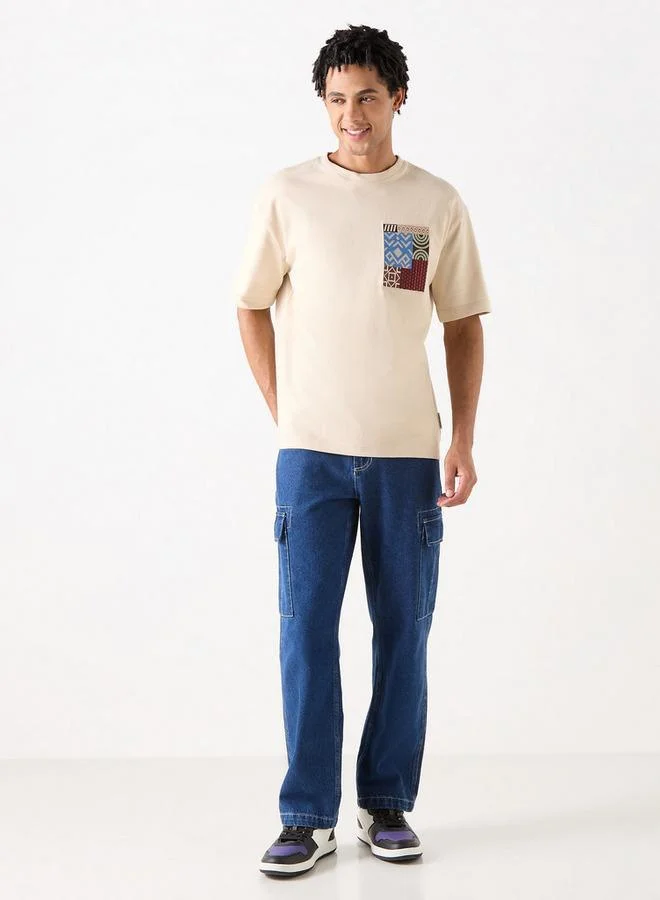 Lee Cooper Lee Cooper Embroidered Oversized T-Shirt with Crew Neck