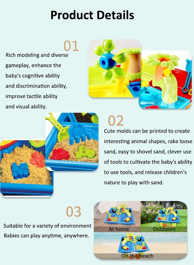 Vixplorn 24pcs Beach Table Toy Set Sand Digging Tool Set Children's Beach Water Play Toys Children's Sand Table - Image 4