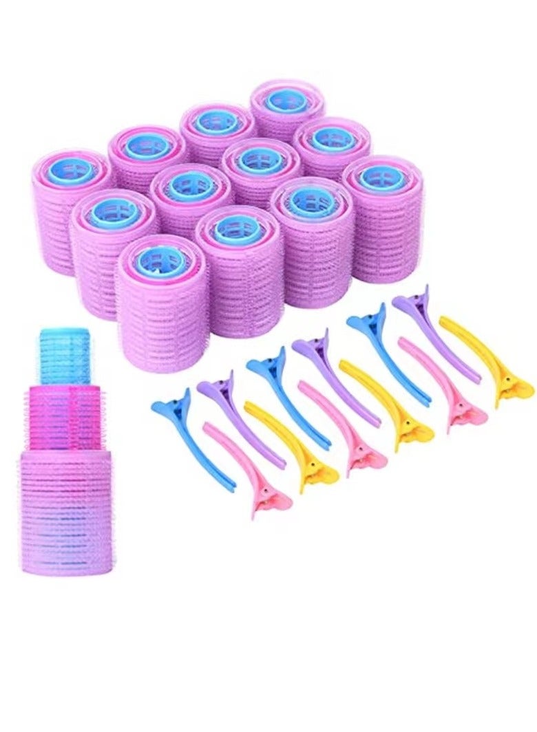 مجموعة أسطوانة شعر ذاتية الإمساك مكونة من 48 قطعة مع مشبك متعدد الألوان - Image 1