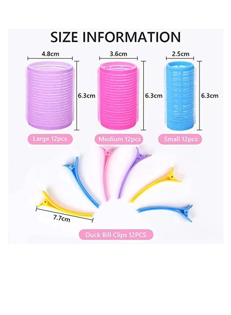 مجموعة أسطوانة شعر ذاتية الإمساك مكونة من 48 قطعة مع مشبك متعدد الألوان - Image 2