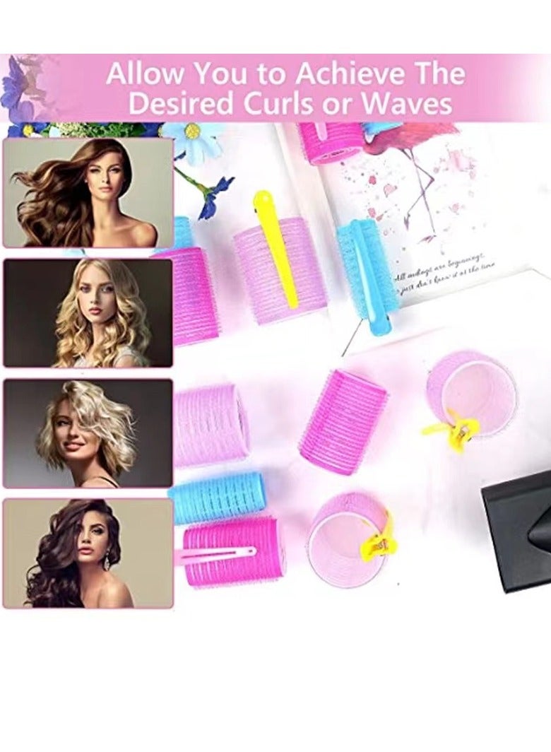 مجموعة أسطوانة شعر ذاتية الإمساك مكونة من 48 قطعة مع مشبك متعدد الألوان - Image 5