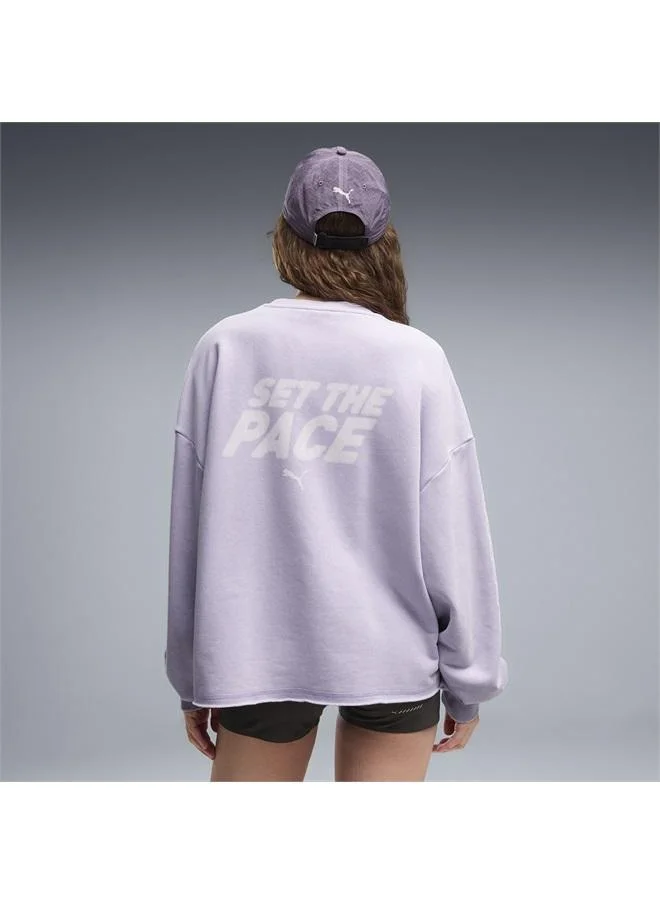 بوما سويت شيرت Run Culture Collective بقصة فضفاضة مزين برسومات جرافيك للنساء