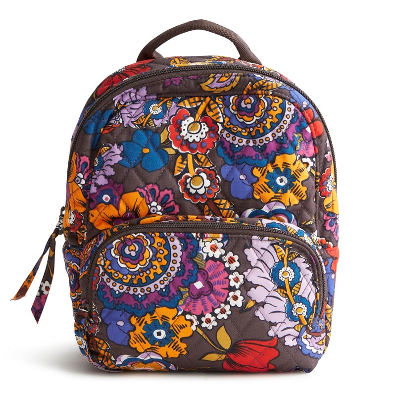 Vera Bradley Women's Premium Cotton Mini Banbury Backpack, Colorful Bouquet, One Size - Image 3