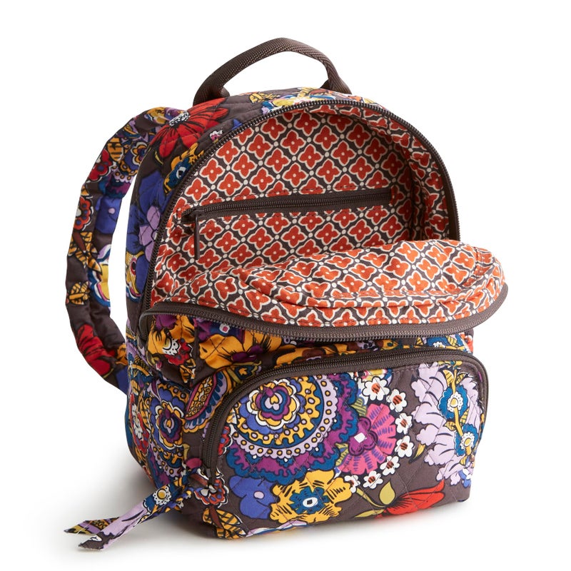 Vera Bradley Women's Premium Cotton Mini Banbury Backpack, Colorful Bouquet, One Size - Image 2