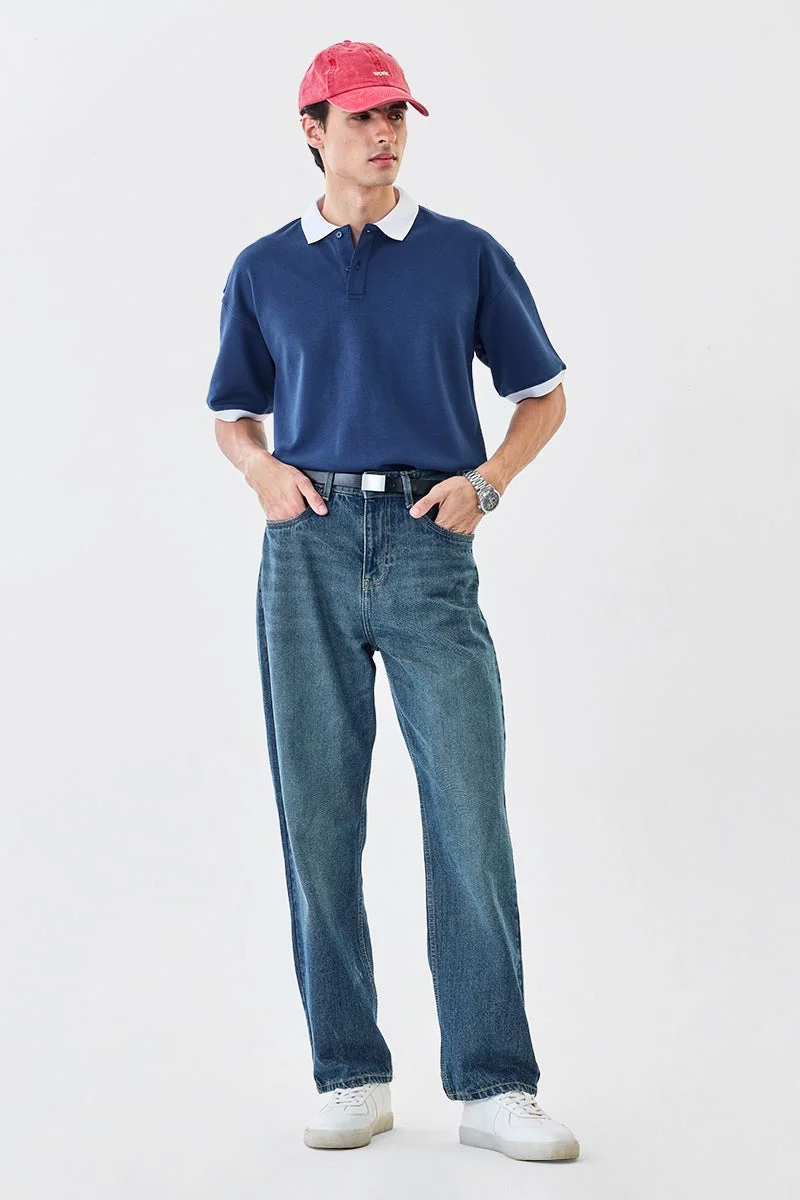 سنيتش Oversized 100% Cotton Polo T-Shirt