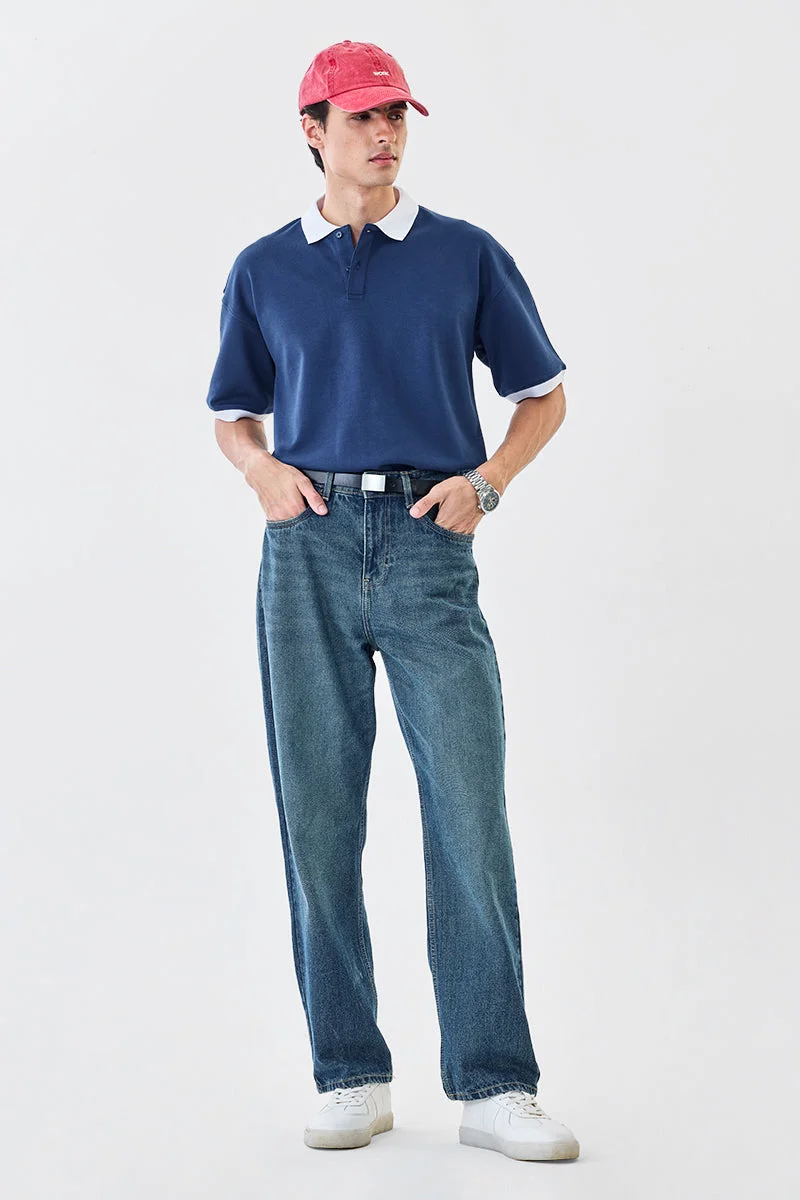 سنيتش Oversized 100% Cotton Polo T-Shirt