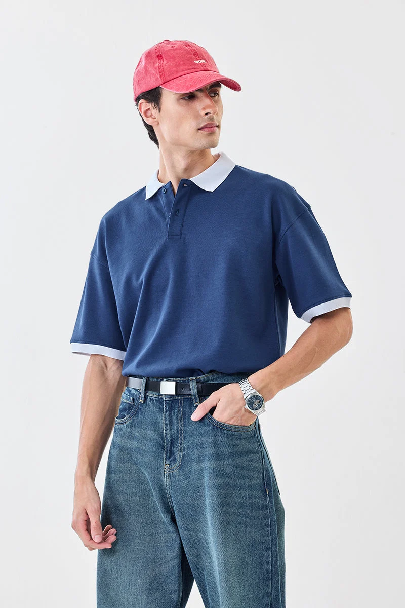 سنيتش Oversized 100% Cotton Polo T-Shirt