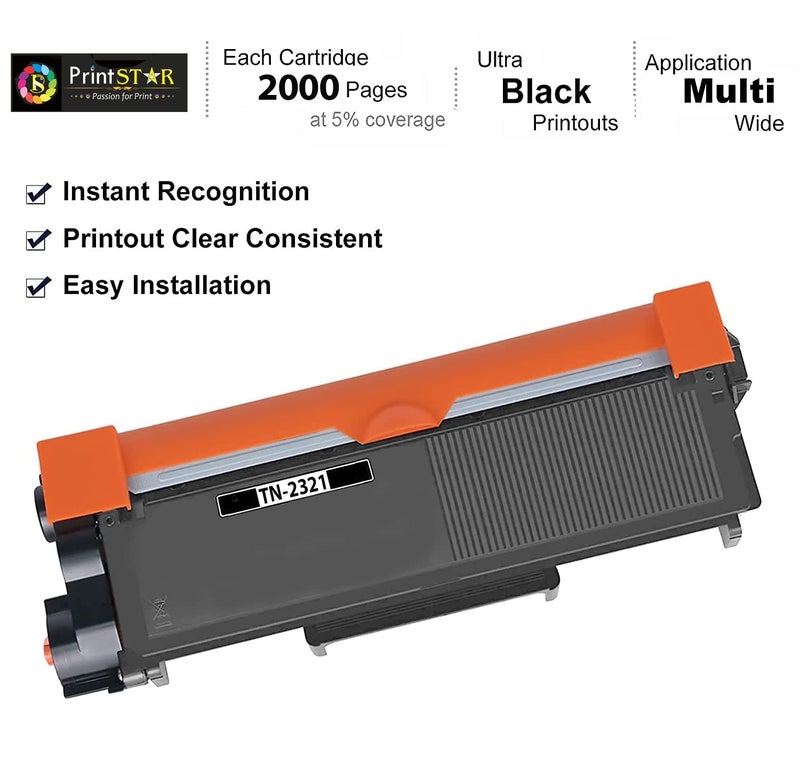 Print Star TN-2321 Toner Cartridge Compatible for Brother Brother Hl-L2300/L2305/L2320/L221D/L2340/L2360/Dcp-L2541Dw/L2520/L2540/Mfc-L2700/L2740/L2701Dw (Pack of 1) - Image 2