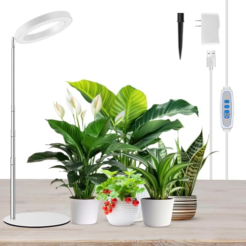 Kullsinss Grow Lights for Indoor Plants Full Spectrum, 80 LEDs Plant Light for Indoor Growing with 2 Mounting Options, 6/12/16H Timer, 3 Spectrum Modes, 9.8"-37.4" Height Adjustable Desk Grow Lamp - Image 1