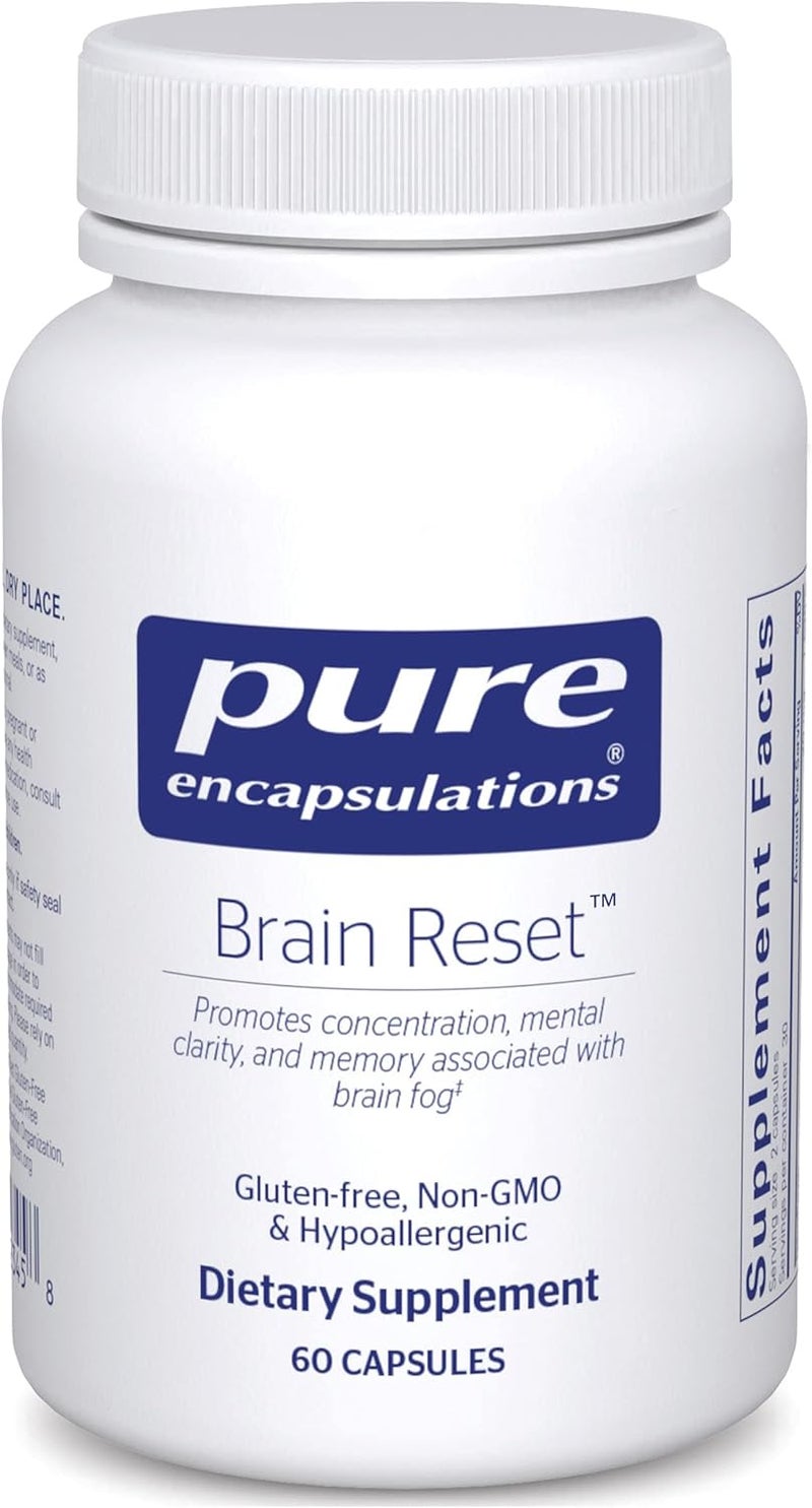 Pure Encapsulations بروتين بيور إنكابسوليشنز لإعادة ضبط الدماغ يدعم التركيز والوضوح والذاكرة المرتبطة بضباب الدماغ 60 كبسولة - Image 1