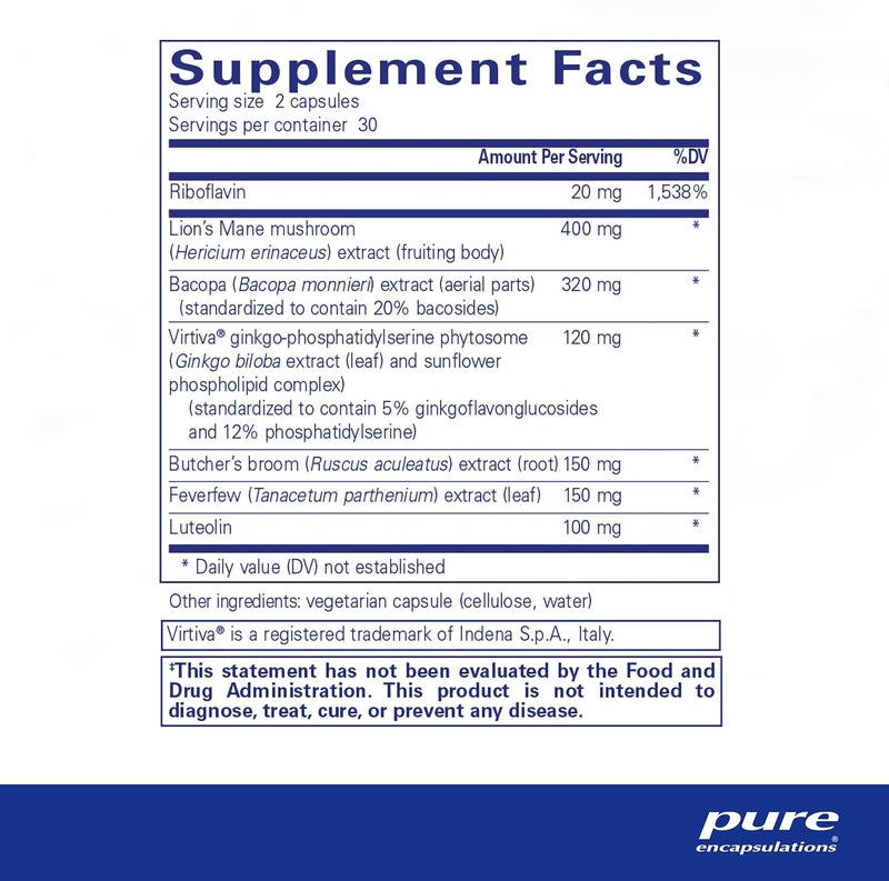 Pure Encapsulations بروتين بيور إنكابسوليشنز لإعادة ضبط الدماغ يدعم التركيز والوضوح والذاكرة المرتبطة بضباب الدماغ 60 كبسولة - Image 2