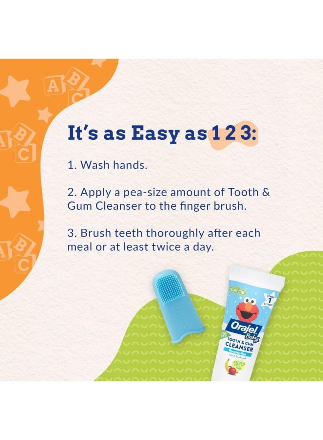 Orajel Baby Elmo Tooth & Gum Cleanser Fluoride-Free, 1 Finger brush, 1 Toothpaste 1oz - Image 4