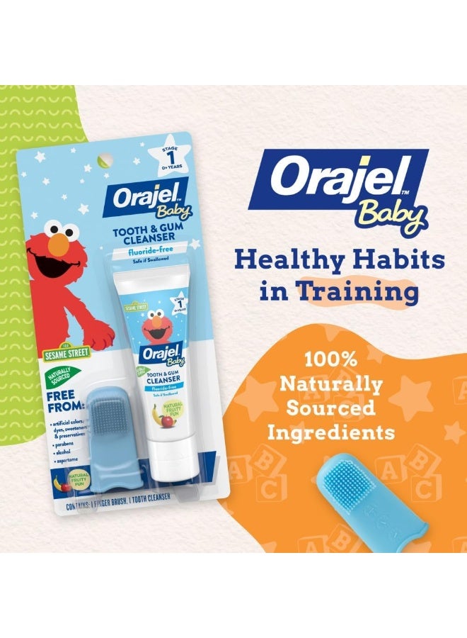 Orajel Baby Elmo Tooth & Gum Cleanser Fluoride-Free, 1 Finger brush, 1 Toothpaste 1oz - Image 2