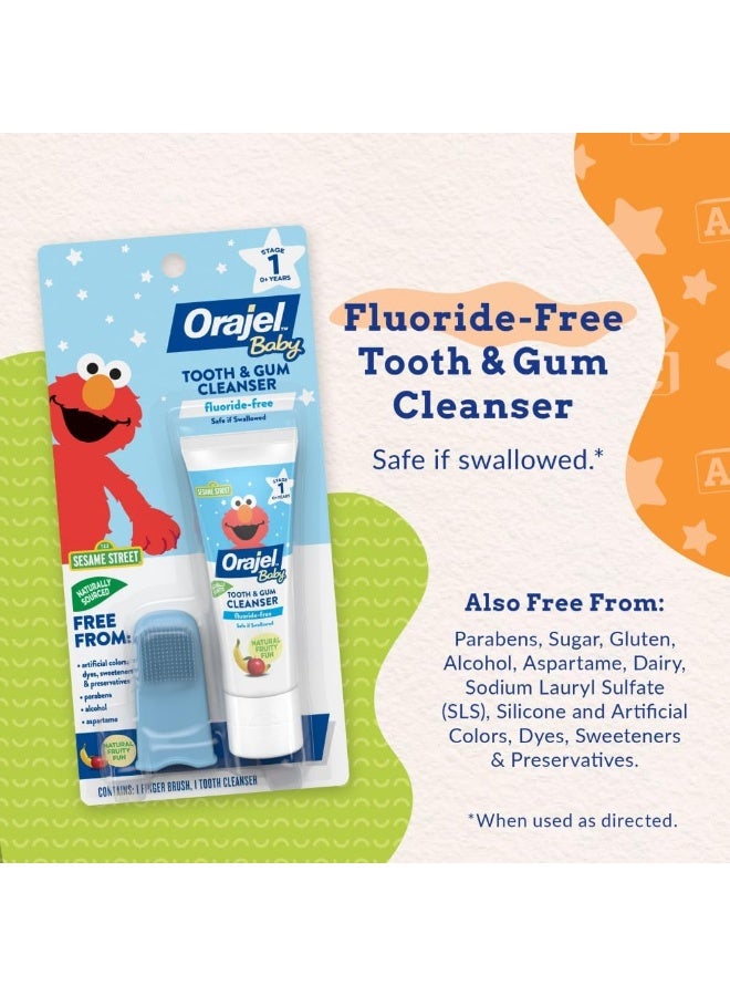 Orajel Baby Elmo Tooth & Gum Cleanser Fluoride-Free, 1 Finger brush, 1 Toothpaste 1oz - Image 3