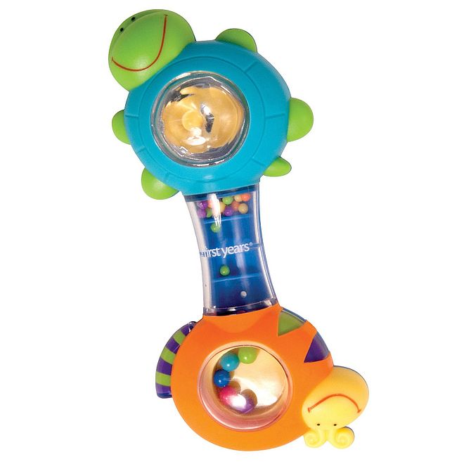 The First Years Shakin Shell Rattle, BPA-Free Beaded Baby Toy, Assorted Colors, 3M+ - Image 3