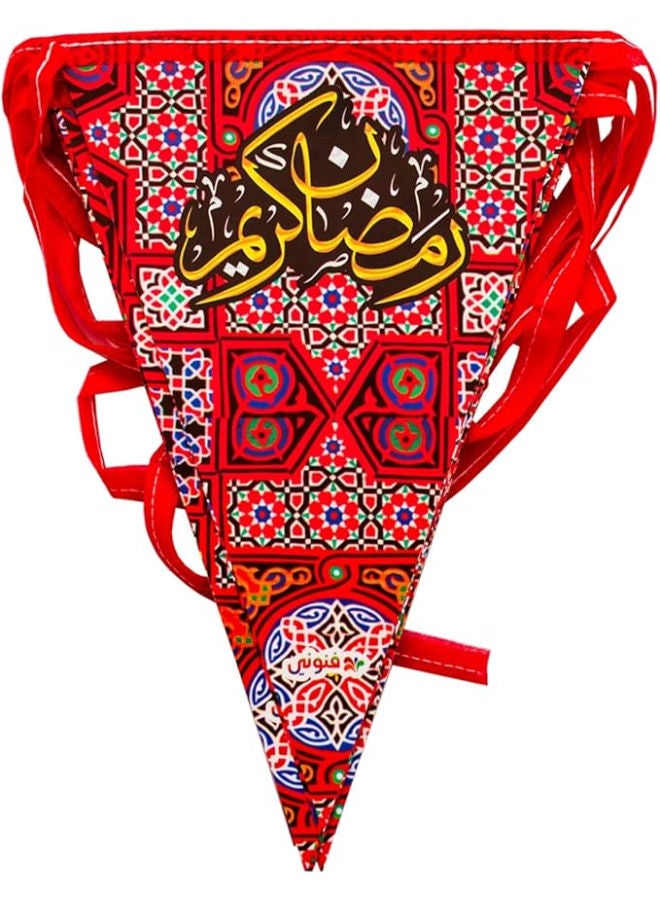 3 زينات مثلثة كبيرة من كرتون مطبوع عالي الجودة من الجانبين لرمضان - Image 3