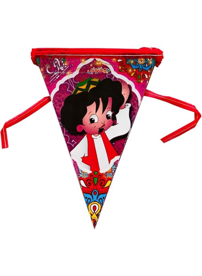 3 زينات مثلثة كبيرة من كرتون مطبوع عالي الجودة من الجانبين لرمضان - Image 4