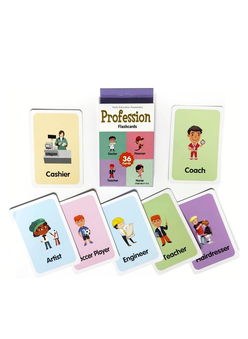 ECVV 36Pcs Double-Sided Flash Cards for Kids Early Learning | Learning Flashcards Fun Learning and Educational Kids Cards-1 set -36pcs Educational Kids Cards..  - Image 1