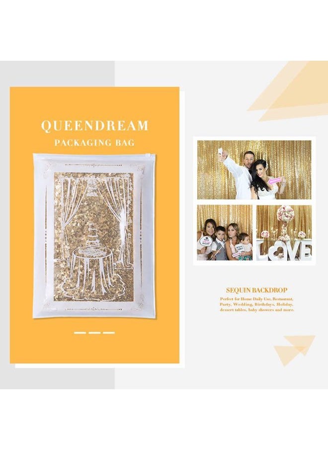 QueenDream - 8ft x 8ft Gold Sequin Backdrop Curtain Glitter Photo Booth Backdrop for Wedding Birthday Baby Shower Event Decor - Image 1