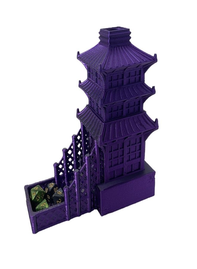 XJPONGC Temple Dice Dice Tower Dungeons and Dragons RPG Tabletop Roleplaying Game Jail DND (Random 7PCS D20 Dice Set Included) (Purple) - Image 5