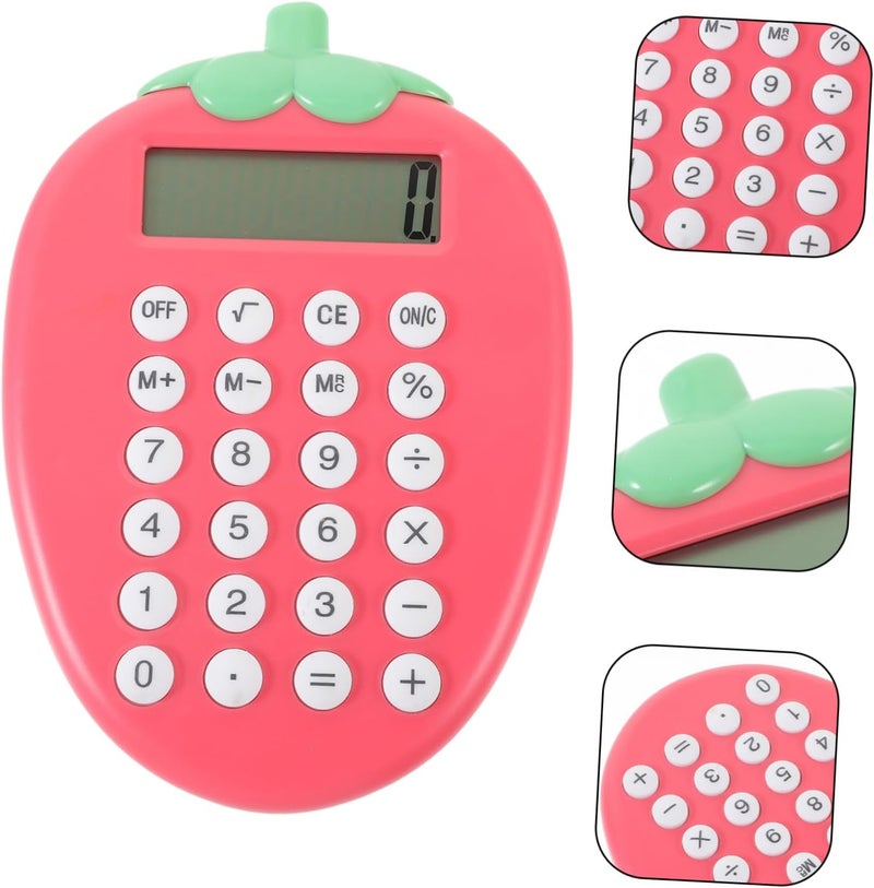 Portable Solar Calculator for Office and School Cute Strawberry Design Compact Multi-use Handheld Device for Students and Adults Reliable and Basic Calculator - Image 2